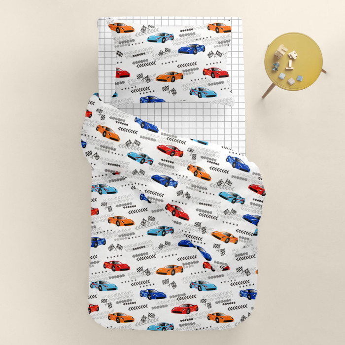 Підліткова постіль без простирадла RACING CARS