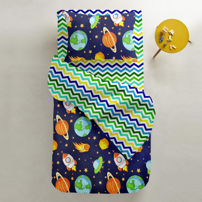 Дитяче простирадло 110х160 YELLOW ZIGZAG CS2