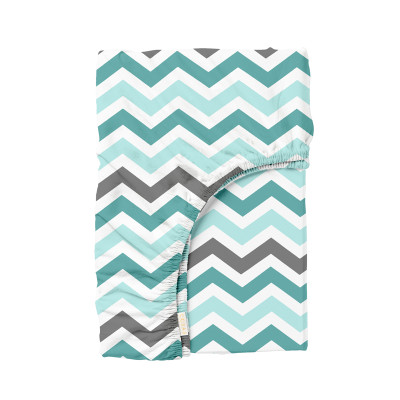 Простирадло на резинці 100х200 MINT ZIGZAG